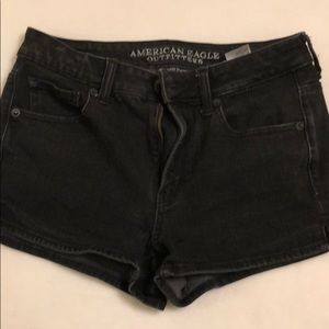 American Eagle Black Hi-Rise Shorties